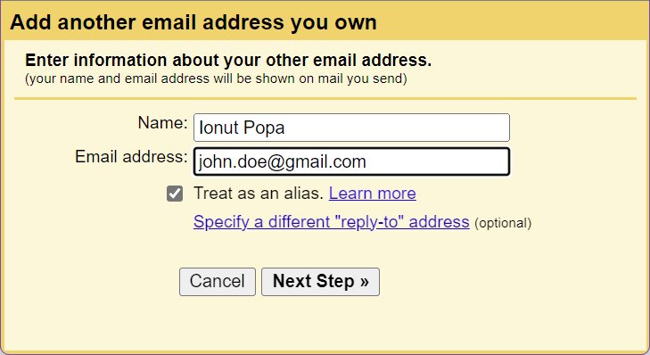 gmail aggiungi un altro indirizzo email di tua proprietà