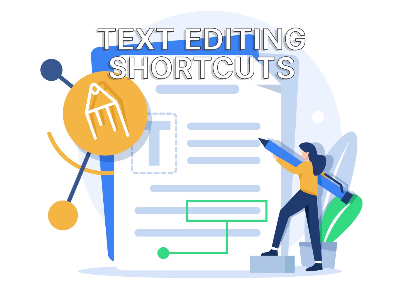 Keyboard shortcuts to speed through text editing in a document